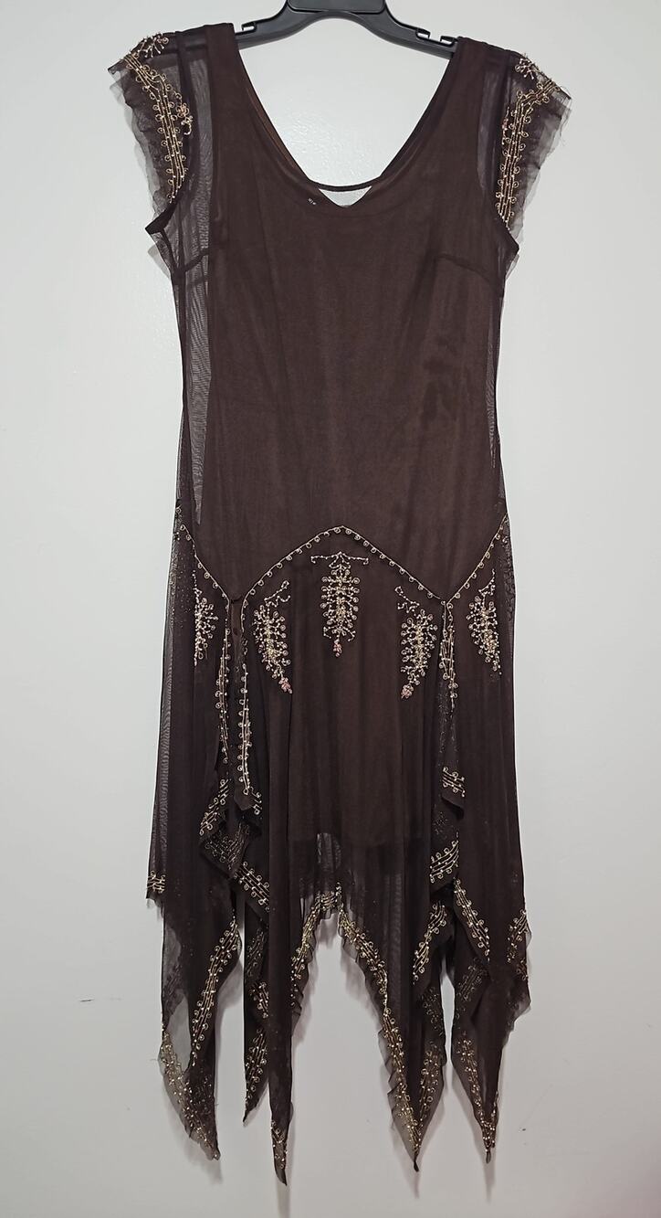 Mixit Asymmetric Beaded Fairy Dress Y2K Vintage Womens 12 Whimsy